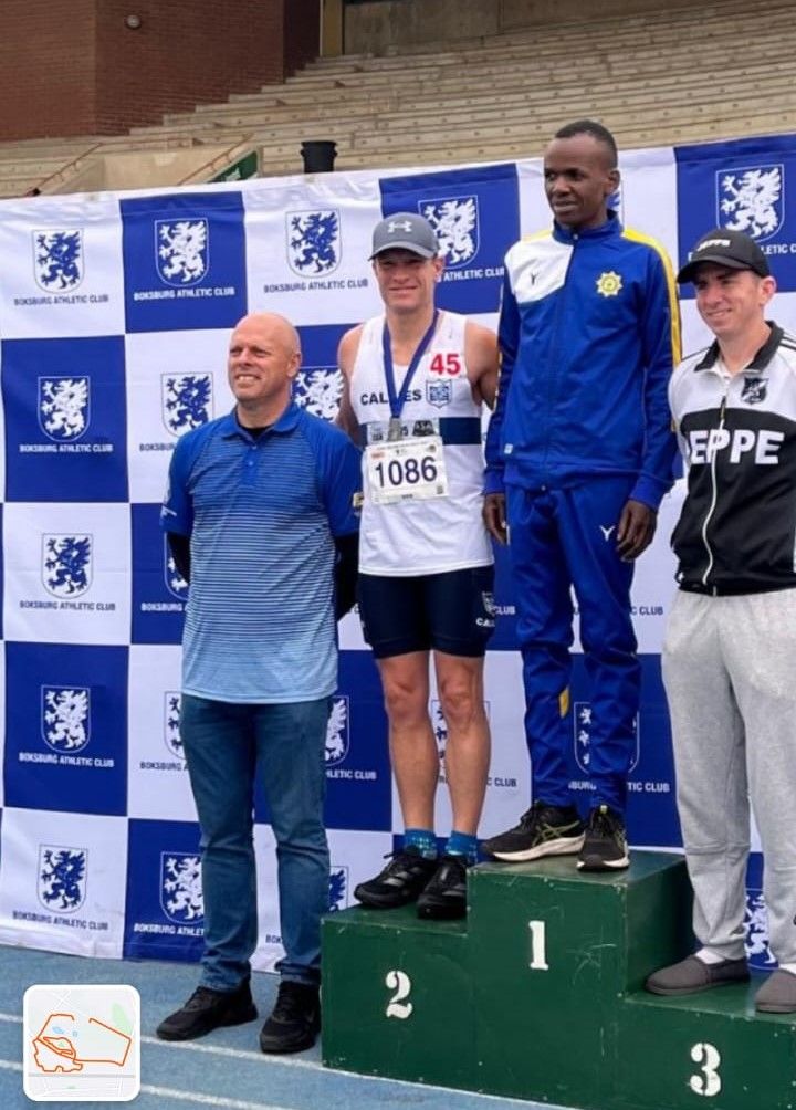 Germiston Callies runner on the podium at a Boksburg race